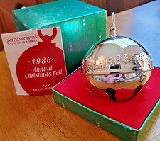 Wallace 16th Annual Christmas Sleigh Bell 1986-Box & Card Beautiful Silverplate picture