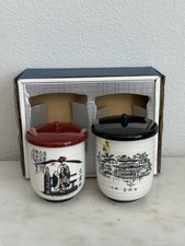 NIB Set of Two Traditional Japanese Meoto Yunomi Lidded Teacups picture