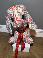 Vintage 1970 Mid Cent. Modern Budweiser Beer Fabric Cloth Plush Stuffed Elephant picture