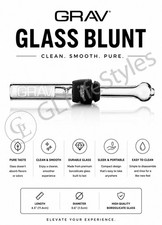 GRAV® GLASS BLUNT WITH SILICONE GROMMET Color BLACK, 4” NEW EASY CLEAN DESIGN picture