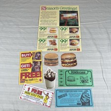1980s  90s McDonald's Free Sundae Coupon Lot Punch Card Holiday Burger Shaped picture