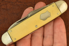 VINTAGE LF&C USA LANDERS FRARY & CLARK YELLOW CIGAR STOCKMAN KNIFE NICE (25198) picture