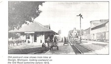 Lake Shore Depot Sturgis Michigan Pre-1915 On Old Road 5