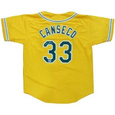 Jose Canseco Autographed Oakland (Yellow #33) Custom Jersey- JSA picture