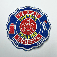 Vintage Texas Firemen’s Training School Firefighter Embroidered Patch picture