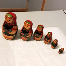 Netka Noel Russian Matryoshka Nesting Dolls Set of 6 Made in USSR picture