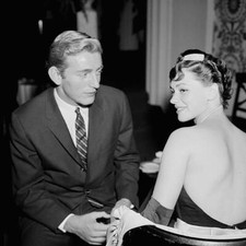 Rod McKuen and date attend a stars party in Los Angeles 1957 Old Photo 1 picture