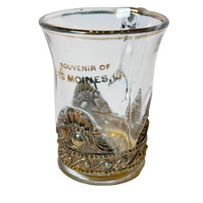 DES MOINES IOWA IA Antique Depression Glass Souvenir TRINKET CUP  picture