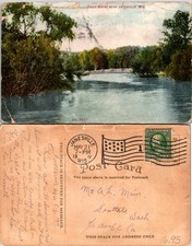 Janesville WI River Scene Through Trees, Vintage 1911 Postcard 73301 picture
