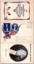 DS1/ Patriotic Postcard c1910 William Jennings Bryan Washington Face 6-Panel 124 picture