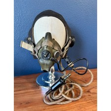 WWII RAF Type C Leather Flying Helmet Oxygen Mask Headset Vintage For Display picture