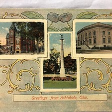 Vintage Ashtabula Ohio Postcard Greeting picture