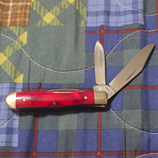 Case XX 1980 Coke Bottle 6225 1/2 SR 2-Blade Red Bone Handle SS Plain picture