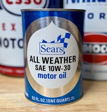 Vintage NOS Sears All Weather Motor Oil Can Quart FULL picture