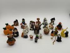 Vintage Lot of 27 Halloween Tiny Miniature Halloween Scary Figurines/Ornaments picture