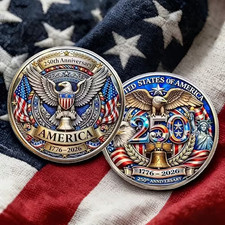 American 250th Anniversary Commemorative Challenger coins, 1776-2026 Collectible picture