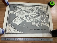 Groton School Map by Fred Gwynne Vintage Print 25x19 picture