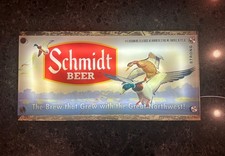 Schmidt Beer Lighted Sign Mallard Ducks 12x24 Acrylic LED Man Cave Bar Decor picture