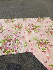Vtg Burlington House King Percale Pink Bouquet Pillowcases Long USA picture