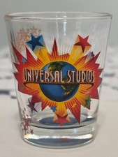 Vintage 1990s Universal Studios Florida Shot Glass Globe Retro Stars picture