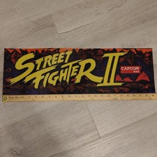 1991 Capcom Street Fighter II Arcade Marquee Capcom Original Lexan Screen Print picture