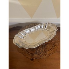 VTG Silverplate Oval Celery Dish | Unbranded Silver Plate Serving Dish | 12.5
