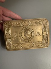 Original WW1 Princess Mary 1914 Christmas Gift Tin Brass Box - GOOD CONDITION picture