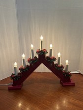 Christmas Swedish Candelabra Electric Candles with 7 Flameless Taper Candles picture