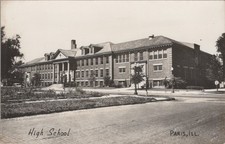 RPPC Paris Illinois IL High School A Bence C L Mattoon photo postcard AQ8 picture