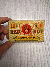 Vintage, Early 1900's, Red Dot Junior Cigar Tin, Barnes-Smith Co. Binghamton NY picture