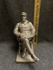 Vintage Soviet Russian Metal Statue Bust - Vladimir Lenin - 10''/25.4cm picture