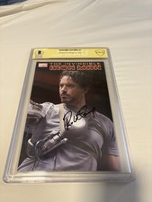 Marvel The Invincible Iron Man #1 CBCS Slab BAS RDJ Signed Photo Variant picture