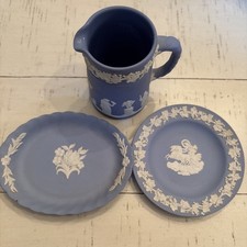 Lot Of 3 Pieces Of Wedgwood Blue Jasperware made in England picture