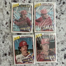 1980 Burger King Phillies – 4 Sealed Packs – Schmidt Vukovich Trillo Vintage MLB picture
