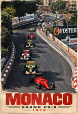 Monaco Grand Prix 1978 Vintage Formula 1 Racing Poster F1 Poster 13x19 picture