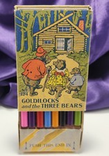 Vintage Eberhard Faber Goldilocks Three Bears No174 8 Pencils EASEL Box 1930s V3 picture