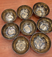 7 CHAKRA BOWL SET FROM Nepal with a Master bowl 17cm to 27 cm  picture