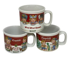 VTG 1990s Campbell's Soup Mug Set of 3 Fireman Nurse Police Kids Coffee Cups picture