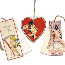 Vintage 1920s Gibson Art Co Bridge Tally Cards Lot of 3 Valentine Cupid Art Deco picture