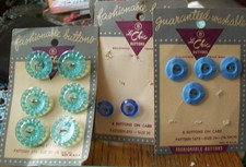 Vintage Le Chic Buttons Blue New on card Lot of 12 picture