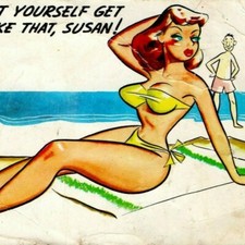 Pinup Laff Card San Juan California Cooper Lakewood Colorado S 101 Vintage MCM picture