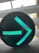 General Signal Inc Glass Green Arrow Traffic Signal Light Lens 12” Lexalite picture