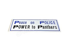 Vintage 1970’s Peace On Police Power To Panthers Protest Bumper Sticker UNUSED picture