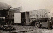 Vintage Circus Giraffe Trailer Photo 1956 Christiani Bros Beal Africa picture