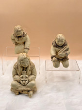 Vintage Inuit Carving Eskimo Children & Woman w/ Baby picture