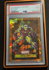 Iron Man Orange /25 Topps Chrome Marvel Sapphire 2024 PSA9 POP7 picture