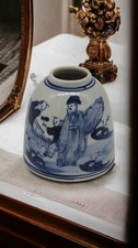 Festcool Antique Style Blue and White Porcelain Ceramic Covered Jar Vase, Chi... picture