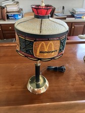 McDonald’s Stained Glass-Style Table Lamp Golden Arches Advertising Plug-In picture