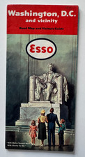Vintage 1951 Esso Standard Oil Gas Washington DC & Vicinity Map pocket road picture