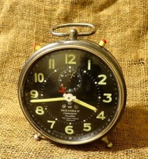 Vintage Wehrle Commander German Alarm Clock, Luminous Dial, Wind-Up picture